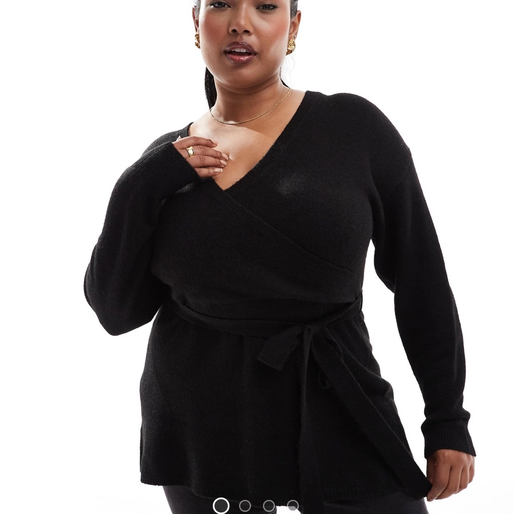 Yours wrap jumper, black